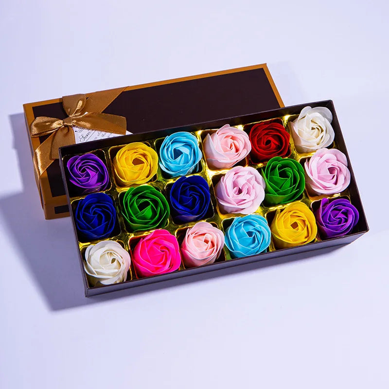 Flores Decorativas en Forma de Rosa en Caja para Regalo