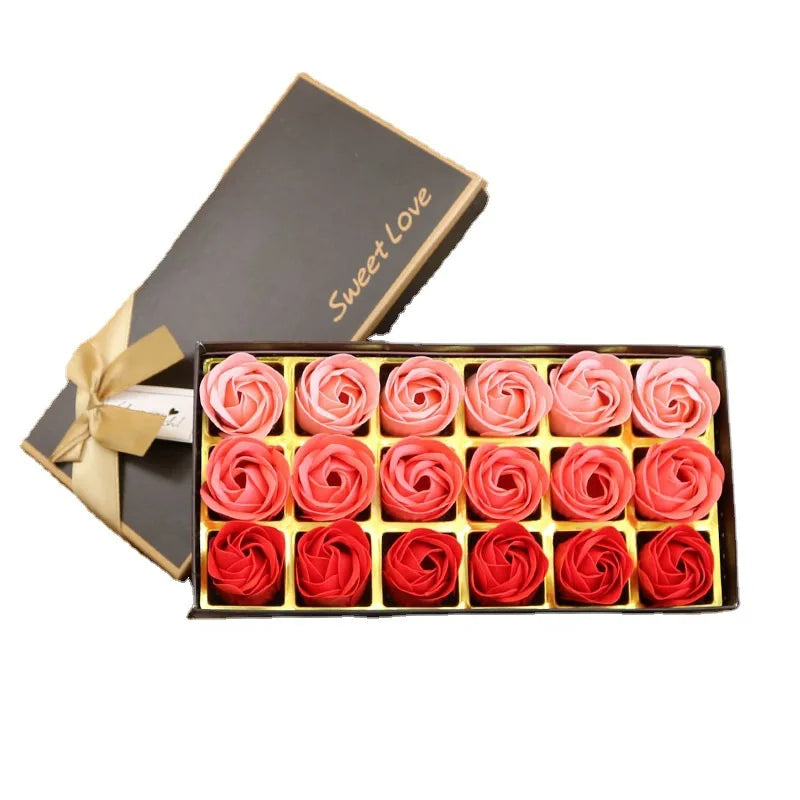 Flores Decorativas en Forma de Rosa en Caja para Regalo