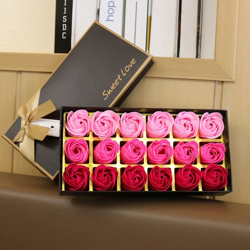 Flores Decorativas en Forma de Rosa en Caja para Regalo
