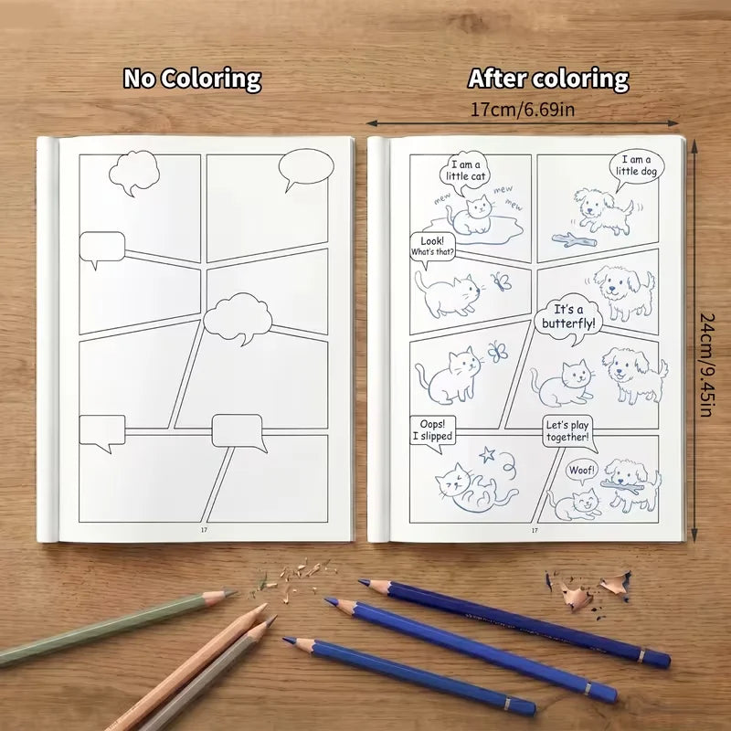Libro para Colorear de Cómic y Crear Historias