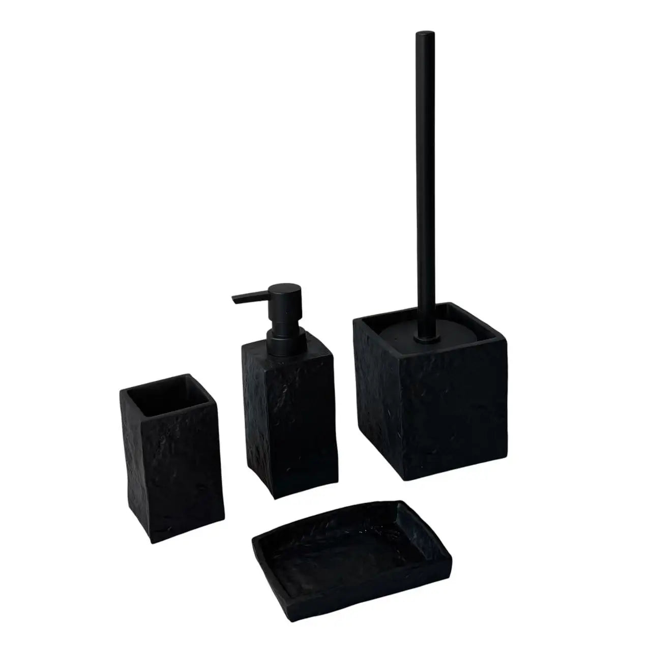 Set de Baño Piedra Natural: Dispensador y Portacepillos