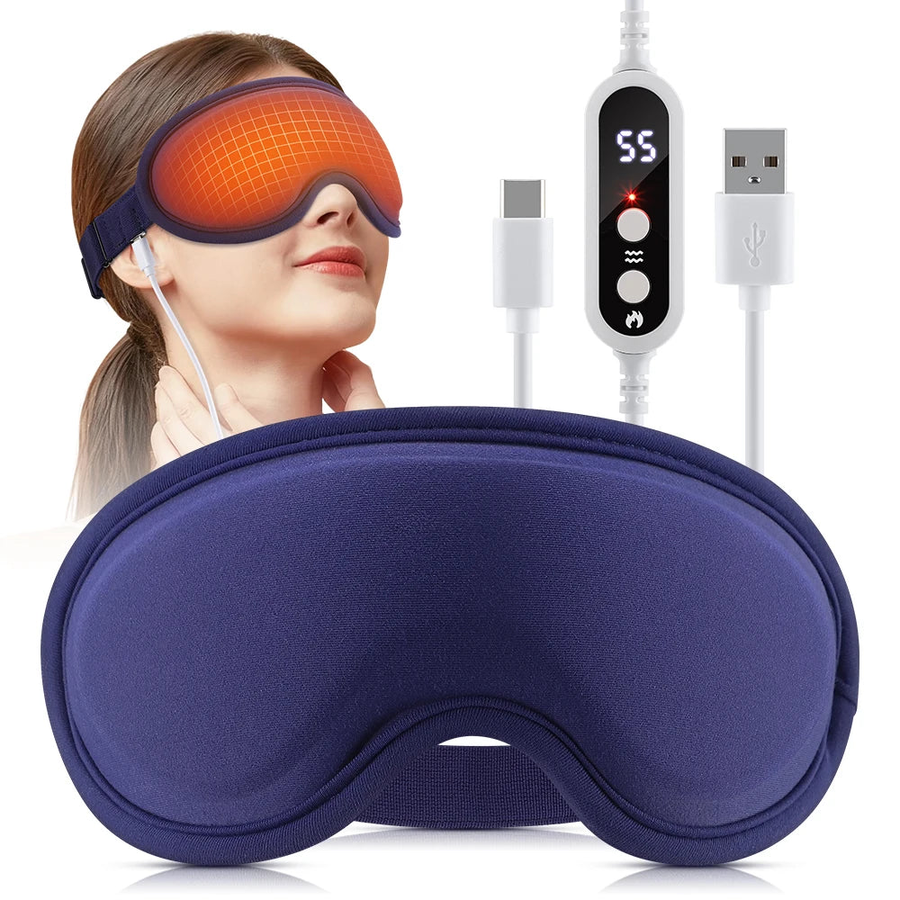 Máscara de Ojos 3D con Calor y Masaje Vibratorio