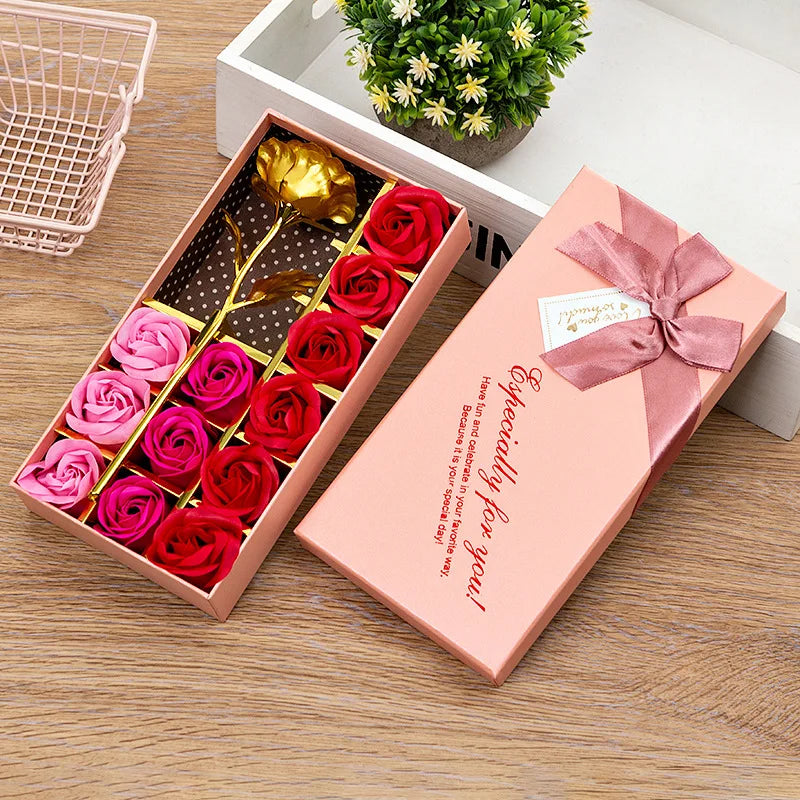 Flores Decorativas en Forma de Rosa en Caja para Regalo