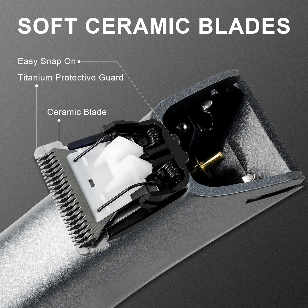 Recortadora Corporal Impermeable con Cuchilla Cerámica y Luz LED