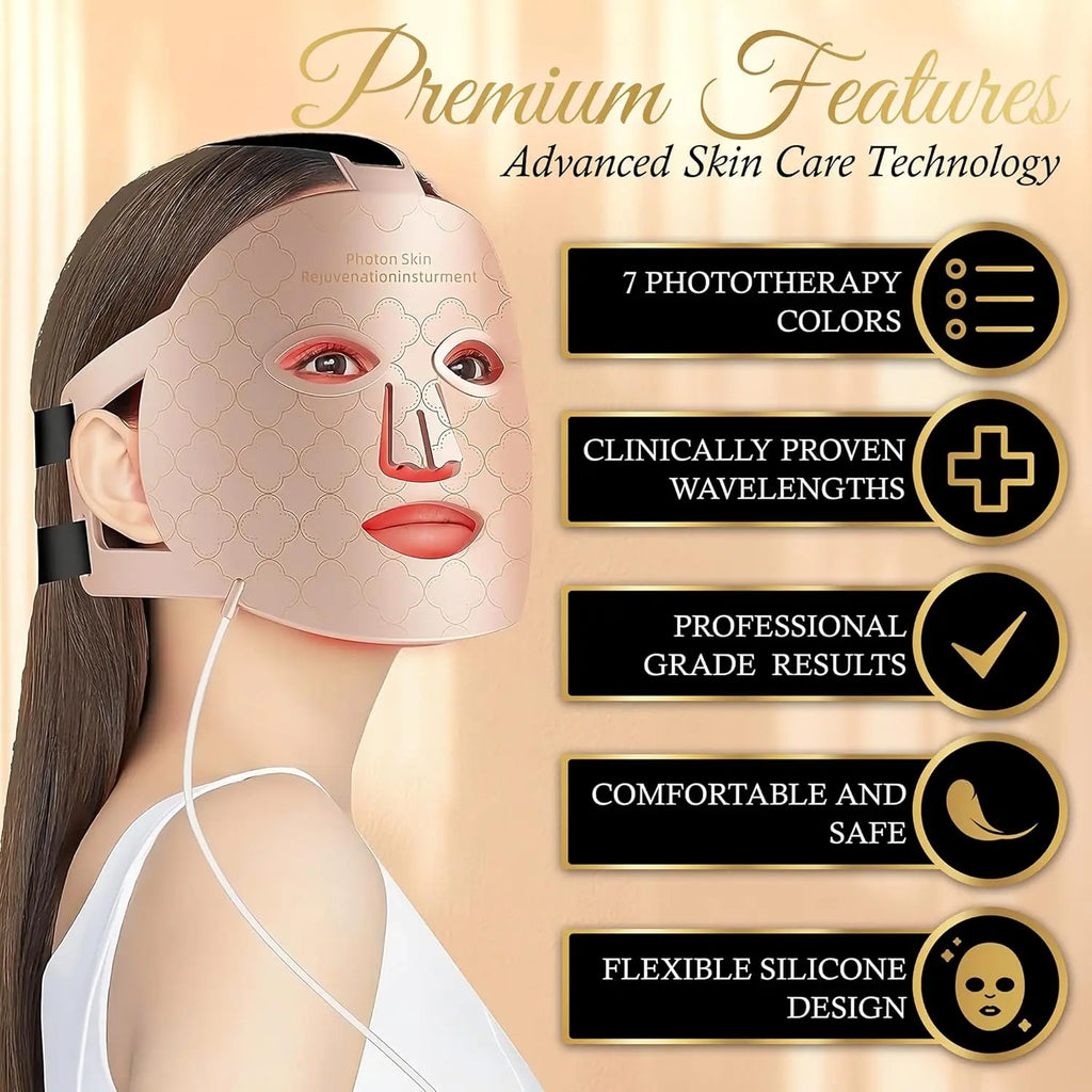 Máscara Facial LED de Silicona Flexible